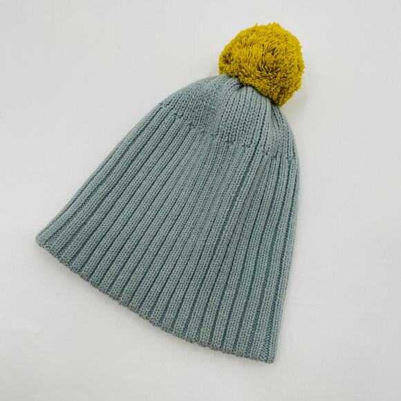 Anthropologie teal blue ribbed beanie